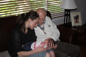 Baby Sophia meets her Great Grandpa Chauvin