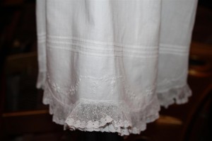 Beautiful detailing on the heirloom handmade gown